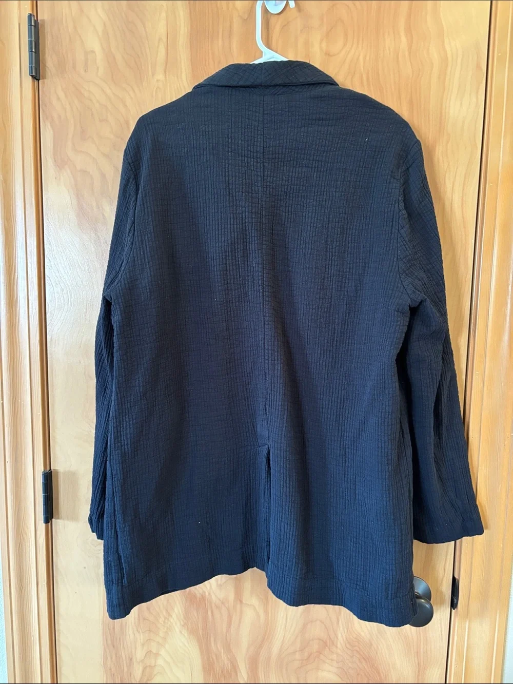 Free People Black Textured Shawl Collar Blazer Jacket Size Large